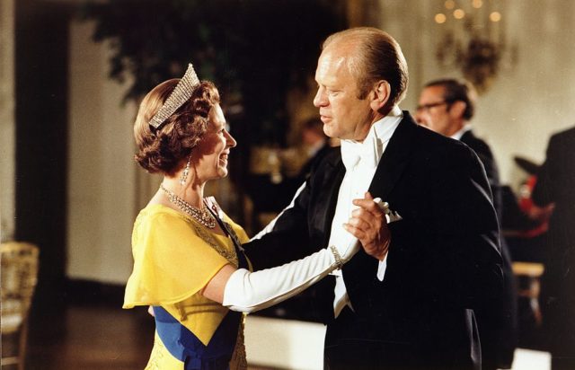 the Queen and Gerald Ford dancing