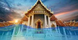 Buddhist underwater temple