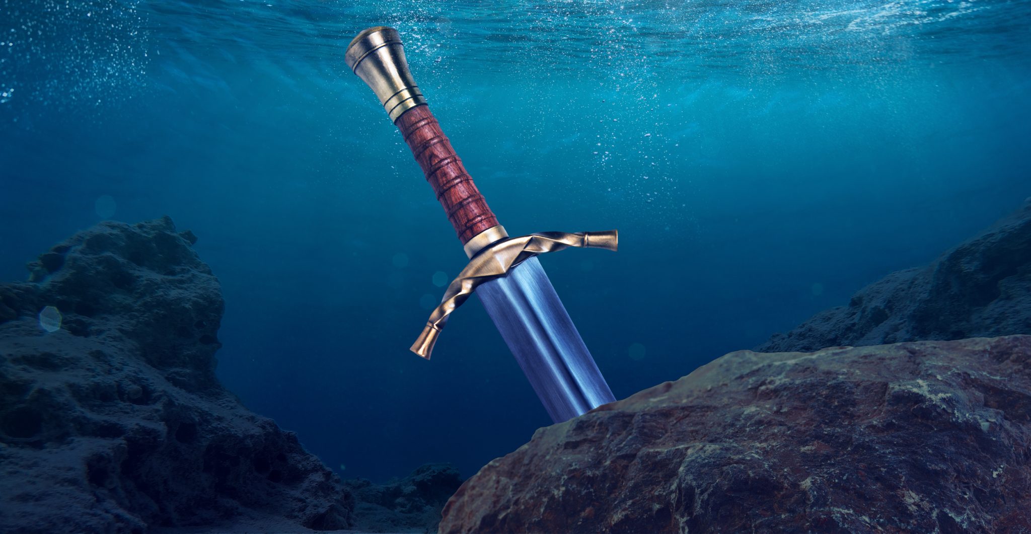 Sword in the underwater stone