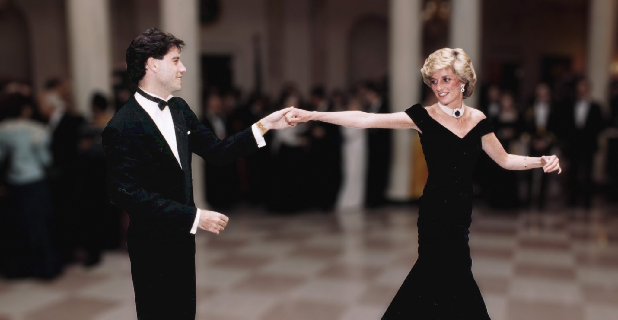Princess Diana dancing with John Travolta in the White House 1985