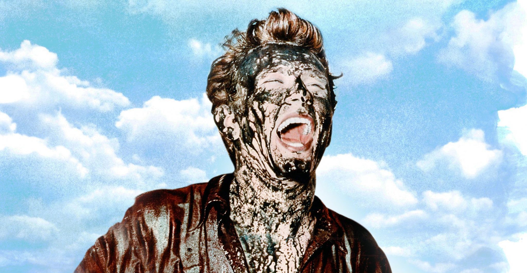 James Dean covered in oil in publicity portrait for the film 'Giant', 1956. (Photo by Warner Brothers/Getty Images)