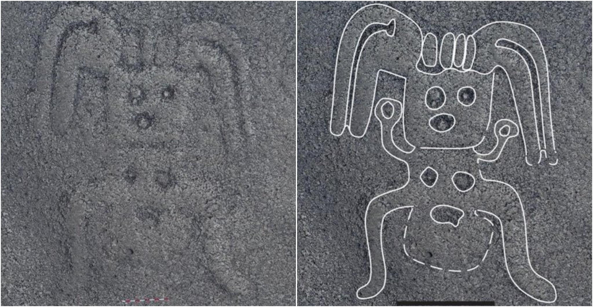New Humanoid geoglyph found, approx 10 meters long (Yamagata University)