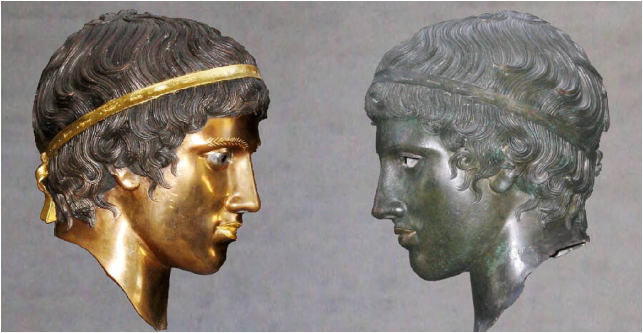 A bronze head, called Glyptothek Munich 457, with and without patina. Photo: MatthiasKabel CC by 3.0