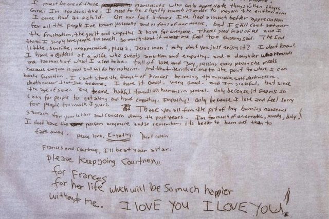 Kurt Cobain suicide note
