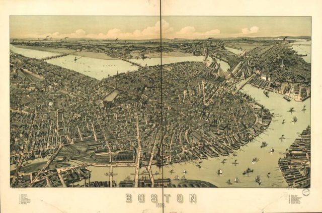 vintage Boston map