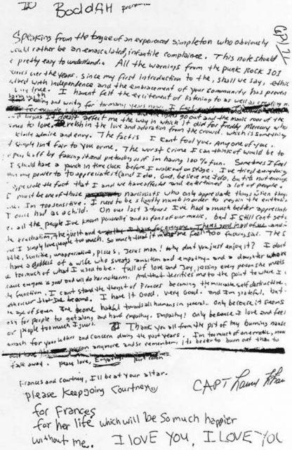 Kurt Cobain suicide letter