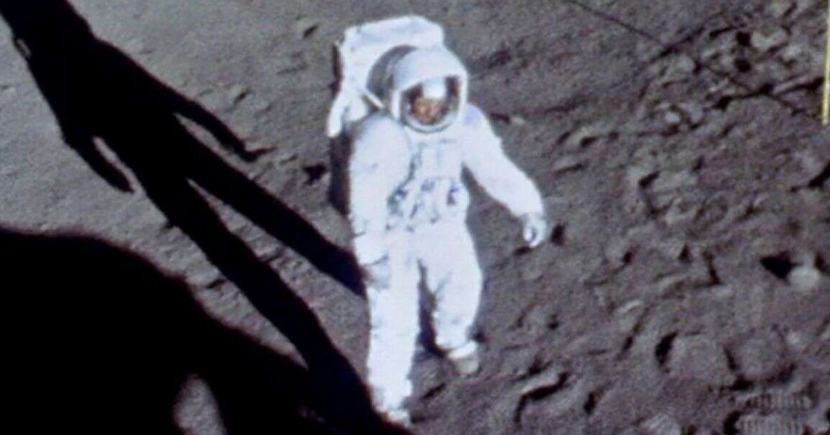 Hi-def rendering of Buzz Aldrin on the moon. (Credit: NASA, Andy Saunders, Stephen Slater)
