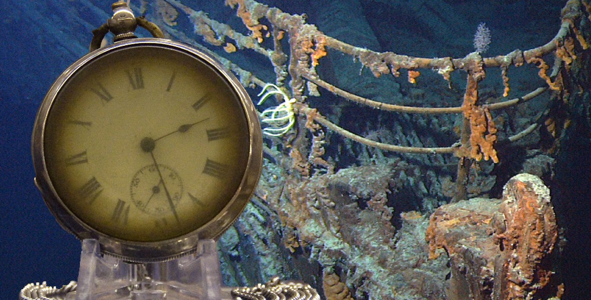 A clock and the Titanic wreckage