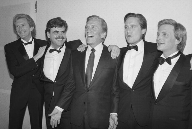 Kirk Douglas with his four sons in 1987