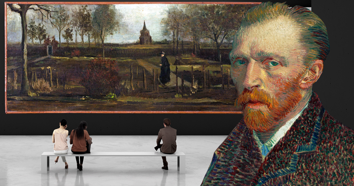 Van Gogh and his painting that was stolen.