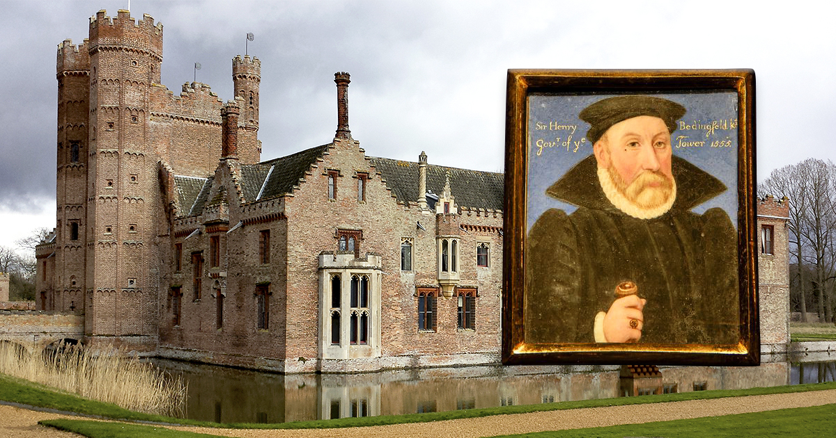 Oxburgh Hall and Sir Henry Bedingfield, a former resident there. 