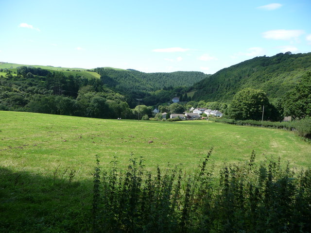 Aberhosan village viewed from near Ty-gwyn farm, near to Aberhosan, Powys, Great Britain. Jeremy CC BY-SA 2.0 Bolwell