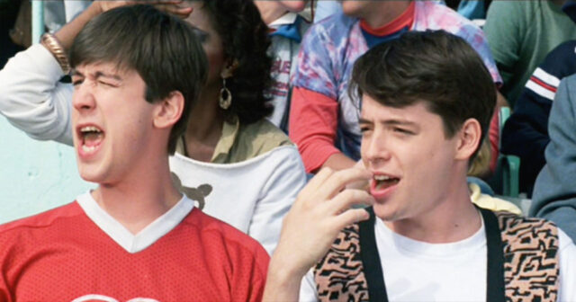 Alan Ruck as Cameron, left, and Matthew Broderick as Ferris Bueller