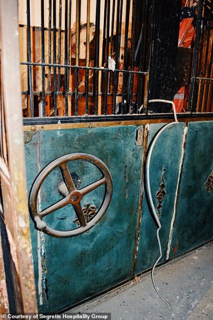 Fantastic! The antique elevator’s hand crank. Credit: Segretis Hospitality Group