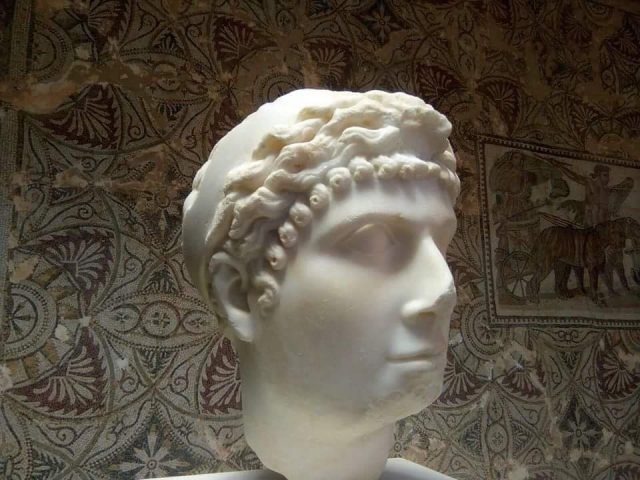 A Roman head of either Cleopatra.