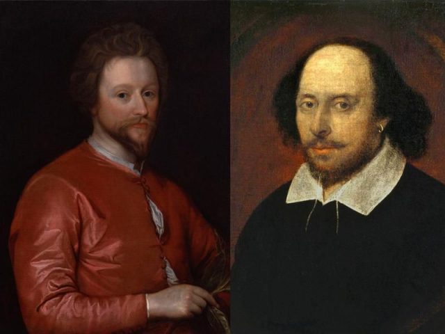 John Fletcher (left) and William Shakespeare (right) wrote The Two Noble Kinsmen around 1613 or 1614.