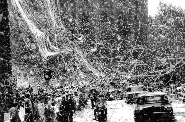 Ticker tape parade for presidential candidate Richard Nixon in New York in 1960