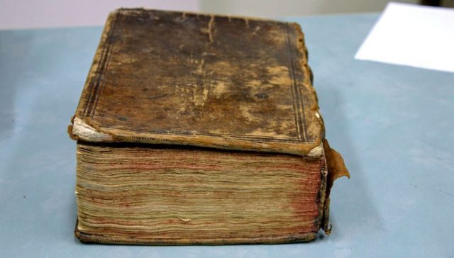 The volume contained 11 English works, including Shakespeare’s The Two Noble Kinsmen. Credit: John Stone