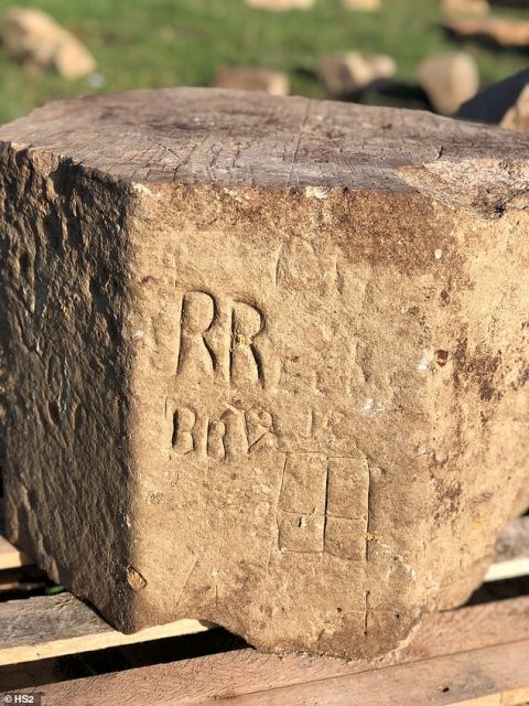 The church is in the middle of the railway project and HS2 archaeologists were clearing it when they stumbled upon the ancient graffiti. Credit: HS2