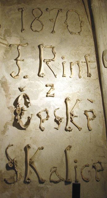 Signature of F. Rint written with bones. Wilson44691 .