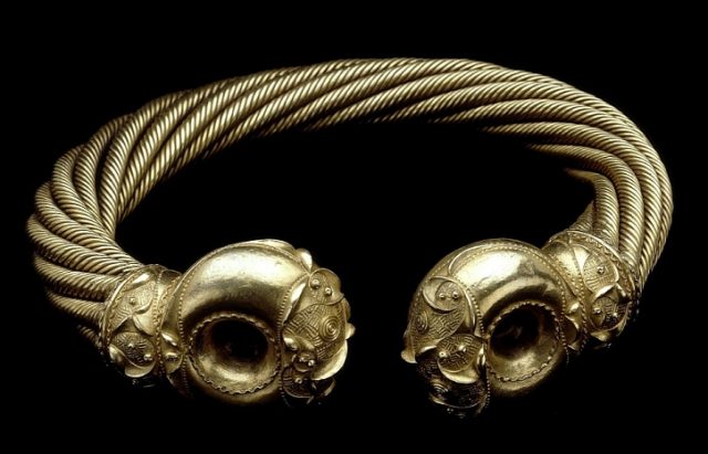 The gold torc is now at the British Museum