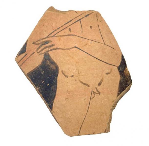 Fragment of a vase of Greek origin found in the grave where the Greek-Illyrian helmet was discovered. Credit: Dubrovnik Museums