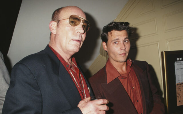 American author and journalist Hunter S. Thompson and actor Johnny Depp attend a book party at the Players Club in New York City, 1997. (Photo Credit: Rose Hartman/Getty Images)