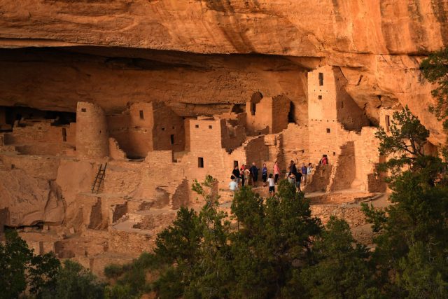 MESA VERDE, CO – JULY 12: Visitors tour the dwellings at Cliff Palace in Mesa Verde National Park.July 12, 2017 Mesa Verde, CO. (Photo By Joe Amon/The Denver Post via Getty Images)