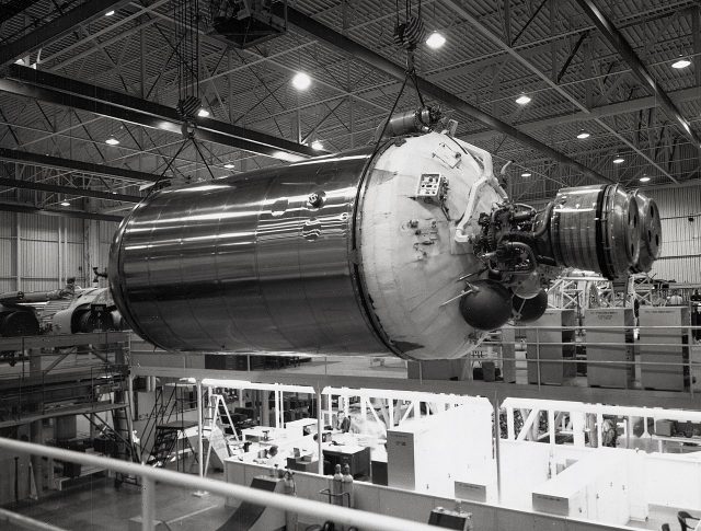 Centaur stage during assembly at General Dynamics, 1962