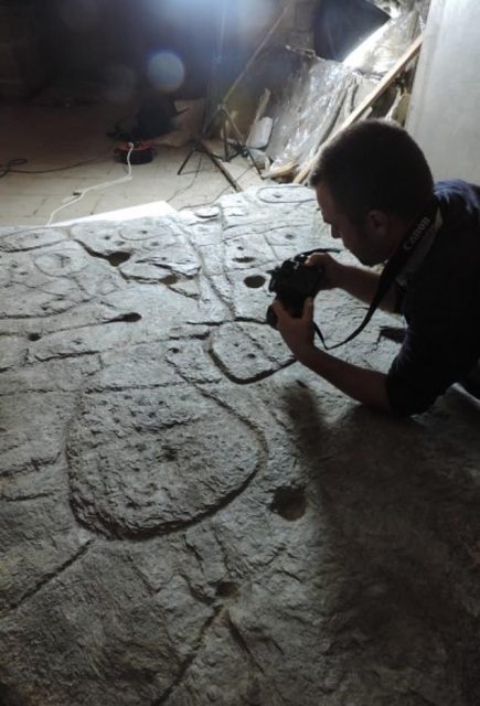 This large stone depicts a region in western Brittany, France. Image credit – Denis Gliksman