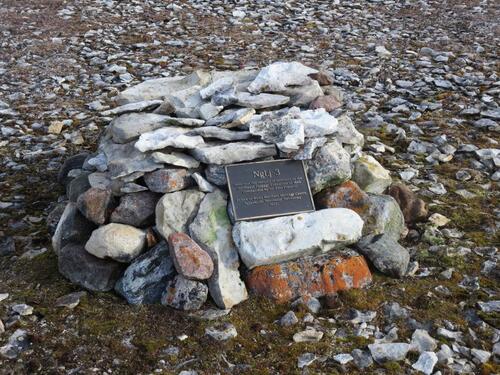 A cairn placed at the site of Gregory's burial