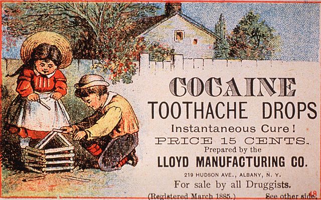 Advertisement for cocaine toothache drops
