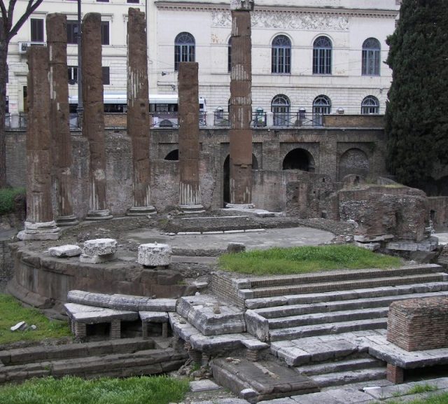 Largo di Torre Argentina in Rome. Temple B.