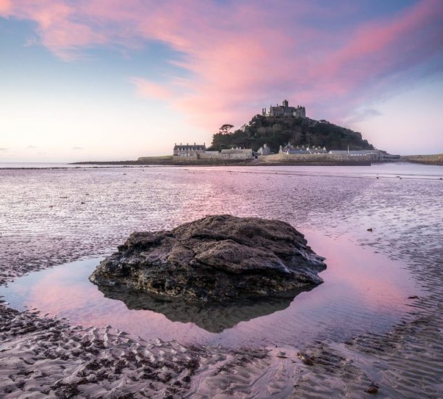 St Michael's Mount in the distance.