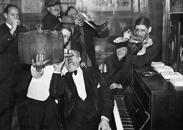 Americans in Paris celebrating the end of Prohibition in 1933