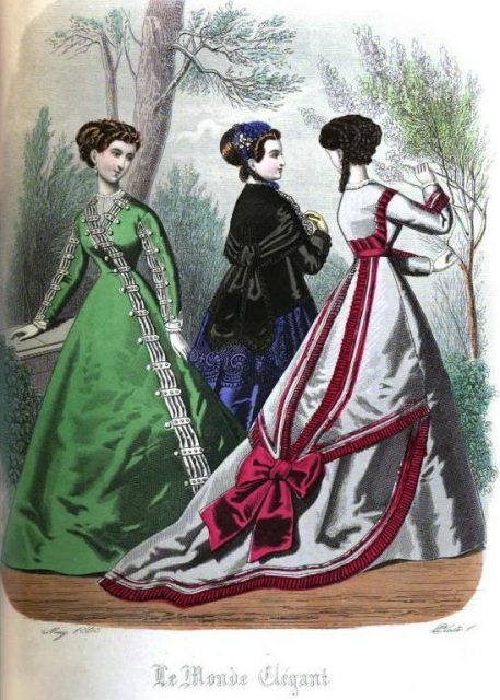 Example of a dress dyed green with arsenic, May 1868. (Photo Credit: Wikimedia Commons)