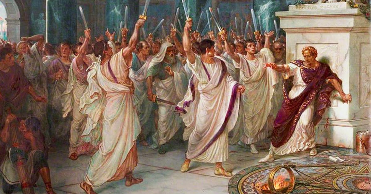 The assassination of Julius Caesar, painted by William Holmes Sullivan, c. 1888