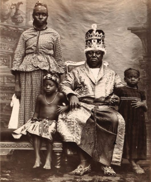 Obong of Calabar wearing crown
