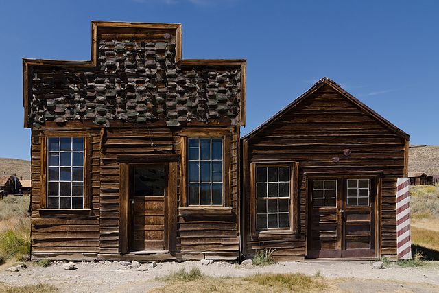 Sam Leon's bar and Joe Hahner's hair salon in Bodie, California