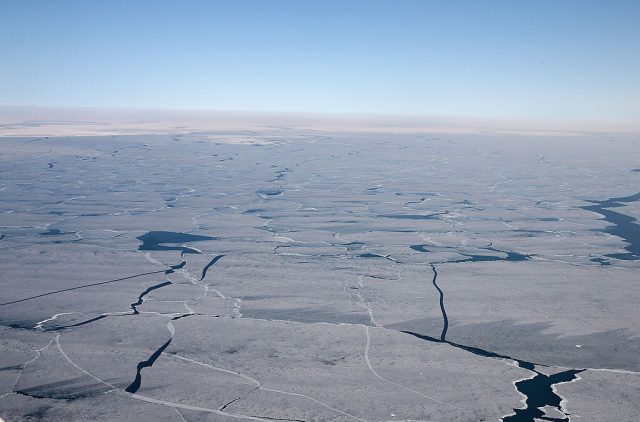 Lake Michigan covered in ice