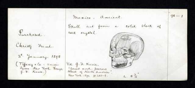 Receipt for the purchasing of a Crystal Skull from Tiffany & Co., to the British Museum, circa 1898. (Photo Credit: The Trustees of the British Museum, Public Domain)