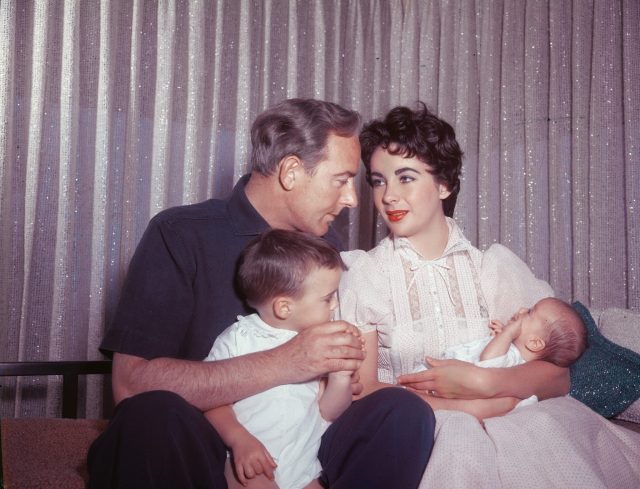 Elizabeth Taylor, Michael Wilding and their sons 