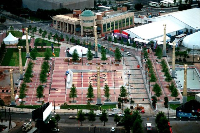 Aerial view of Centennial Olympic Park