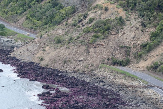 Debris from earthquake in November 2016 