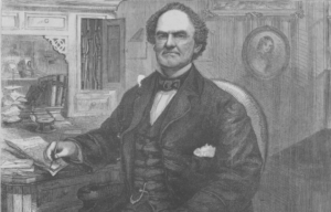 Engraved portrait of Phineas T Barnum