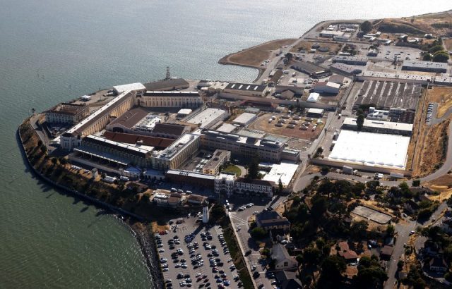 An aerial view San Quentin State Prison on July 08, 2020 in San Quentin, California.