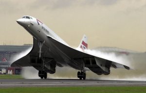 A British Airways Concorde takes off from Heathrow airport November 7, 2001 in London, United Kingdom.