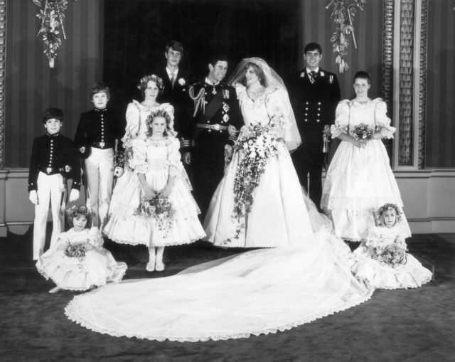 Black and white portrait of the wedding party