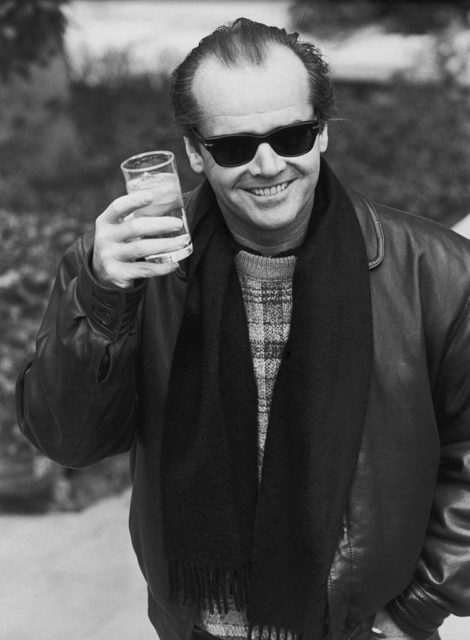 Jack Nicholson raising a glass