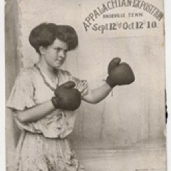 Goldie Griffith wearing boxing gloves